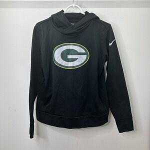 Nike Green Bay Packers Therma Hoodie Pullover Black Men's Medium NFL